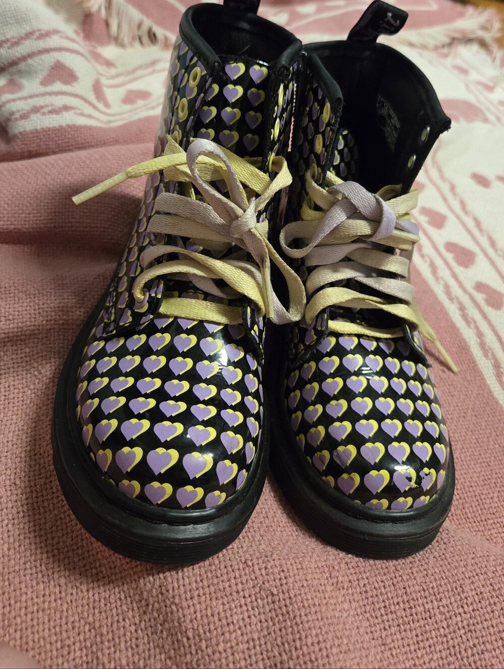 Dr. Martens Heart Print Boots – Kids Size US 12 / EU 29